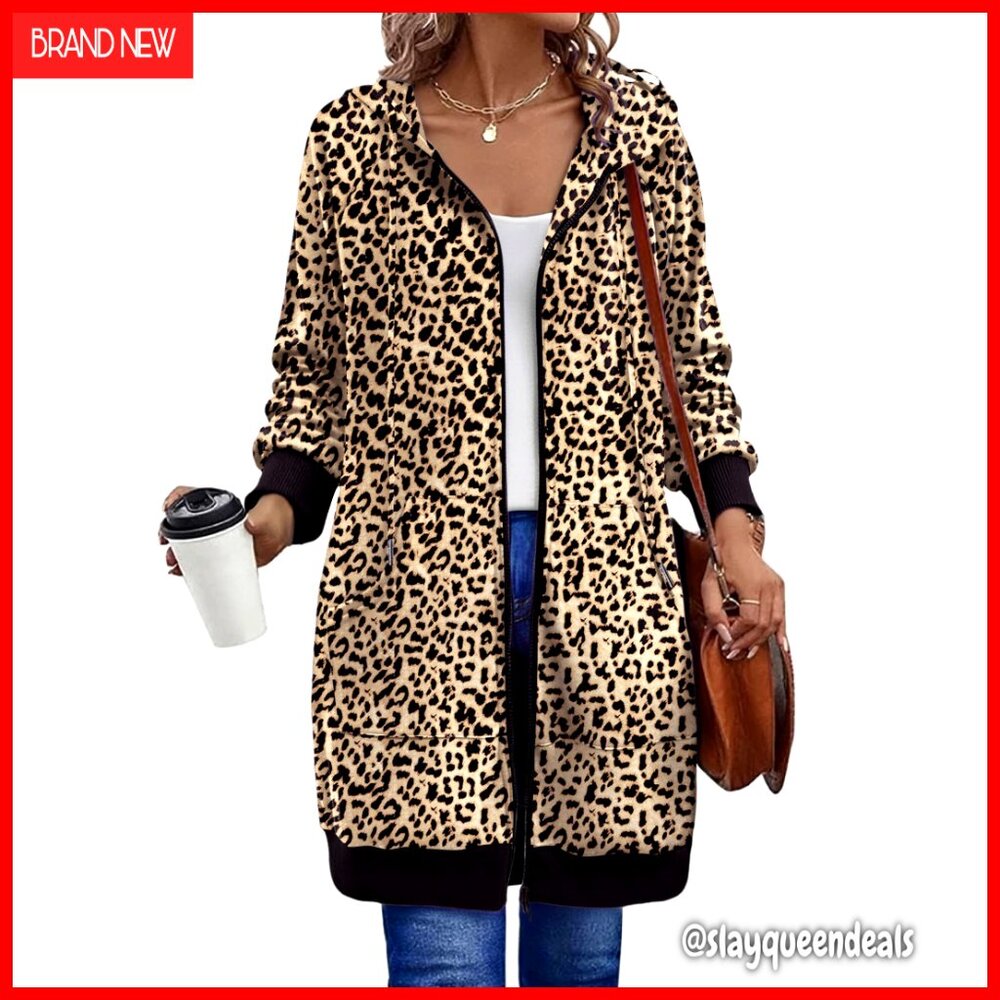 Oversized Fleece Zip Up Hoodie Long Tunic Sweatshirt with Pockets
